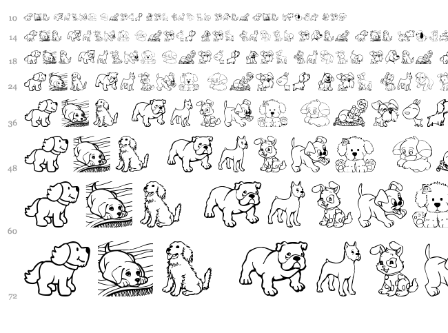 Tender Puppies font waterfall